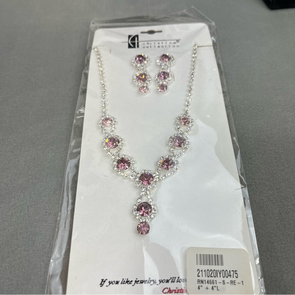 Prom/Special Occasion Necklace and Earrings, Light Purple - Picture 11 of 14